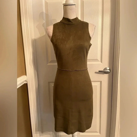 HYFVE Faux suede dress, Olive Green‎ size Small - Picture 5 of 11